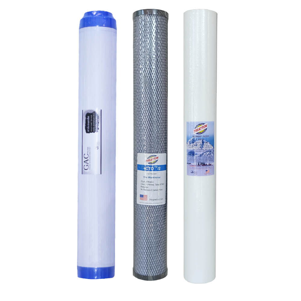ไส้กรองน้ำ 3 ขั้นตอน PP/CTO/GAC TREATTON รุ่น FTT-PPCTOGAC20 ขนาด 20 นิ้ว 